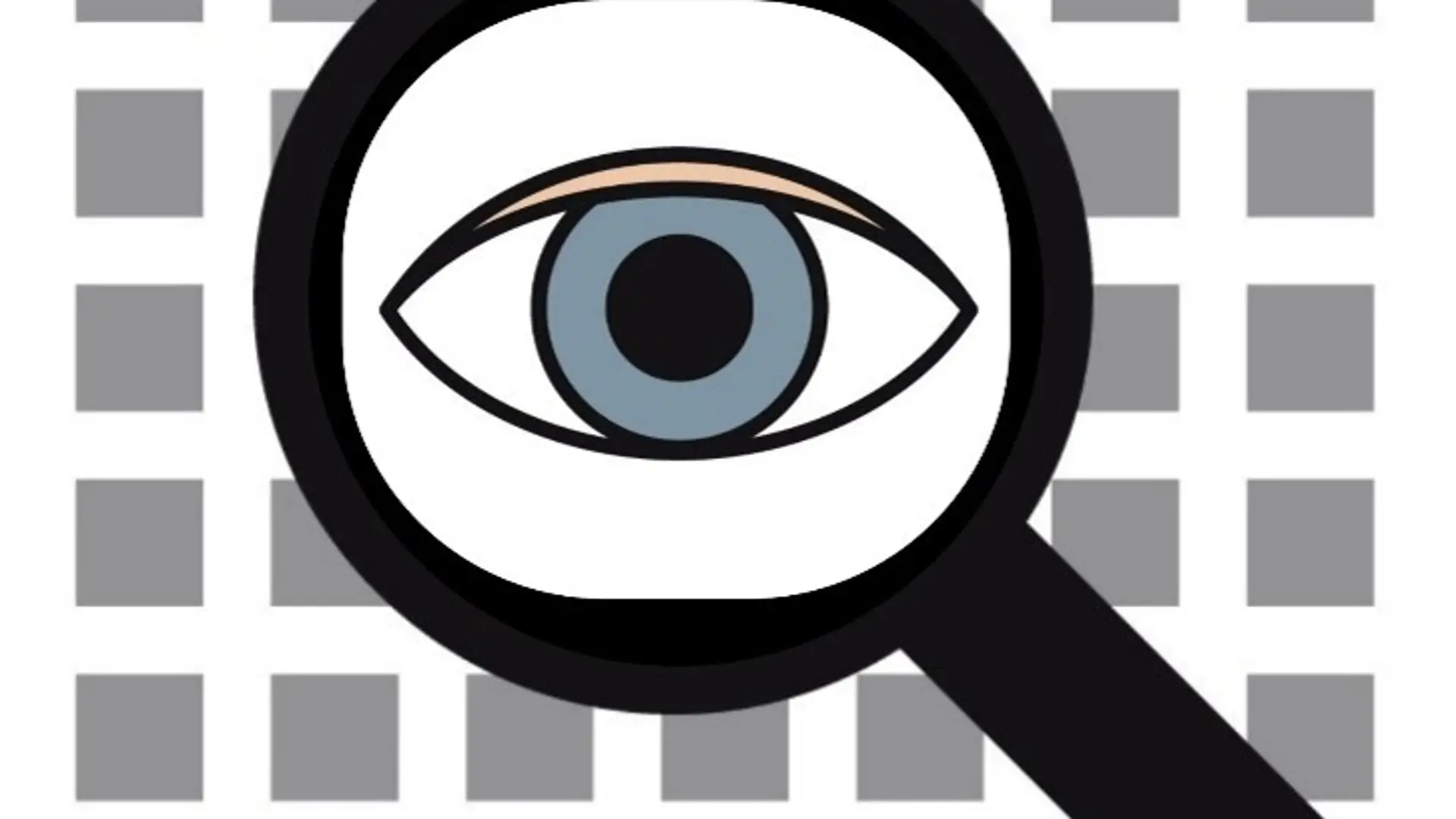 Metacomymbol einer Lupe, die ein Auge vergrößert